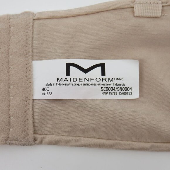 Maidenform 40C Beige Underwire Lined Expressions Stay Put Strapless Bra SE0004 - Picture 11 of 14